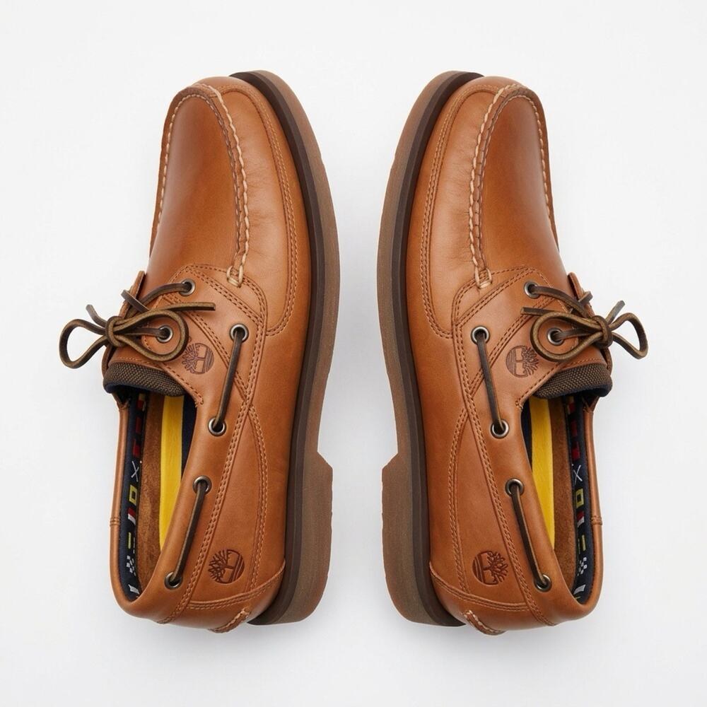Vintage Timberland Men's 8M Brown Leather Loafers Dress Shoes Formal Career Wear
